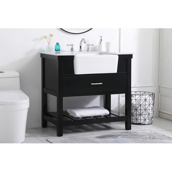 Elegant Kitchen/Bath Clement 36" Single Bathroom Vanity, Black