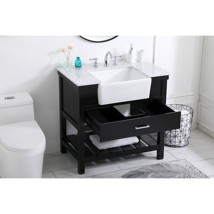 Elegant Kitchen/Bath Clement 36" Single Bathroom Vanity, Black