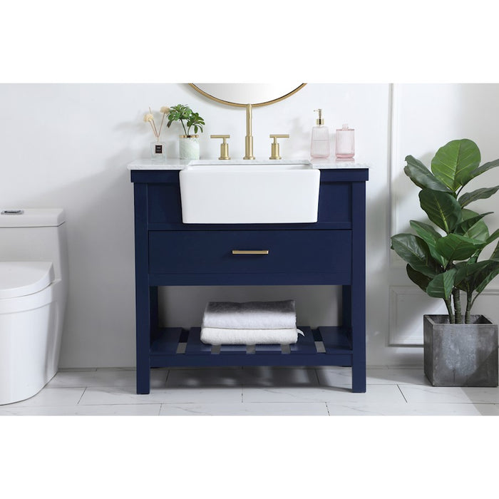 Elegant Kitchen/Bath Clement 36" Single Bathroom Vanity, Blue