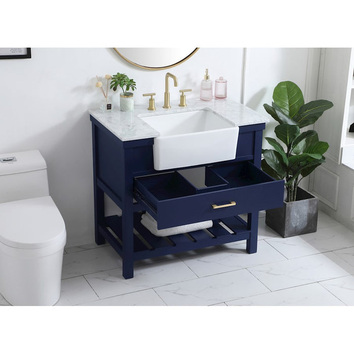 Elegant Kitchen/Bath Clement 36" Single Bathroom Vanity, Blue