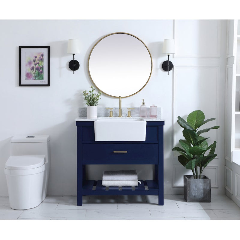 Elegant Kitchen/Bath Clement 36" Single Bathroom Vanity, Blue
