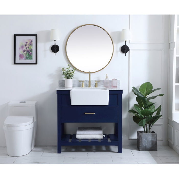 Elegant Kitchen/Bath Clement 36" Single Bathroom Vanity, Blue