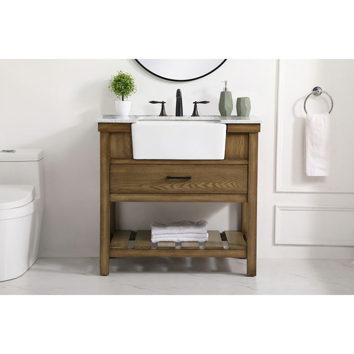 Elegant Kitchen/Bath Clement 36" Single Bathroom Vanity, Driftwood