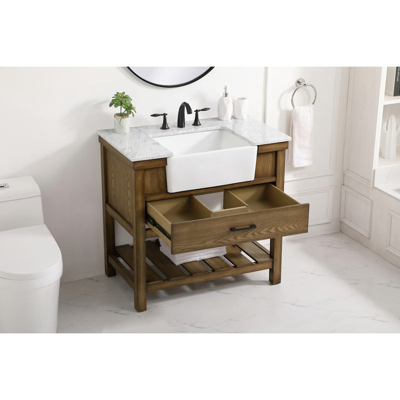 Elegant Kitchen/Bath Clement 36" Single Bathroom Vanity, Driftwood