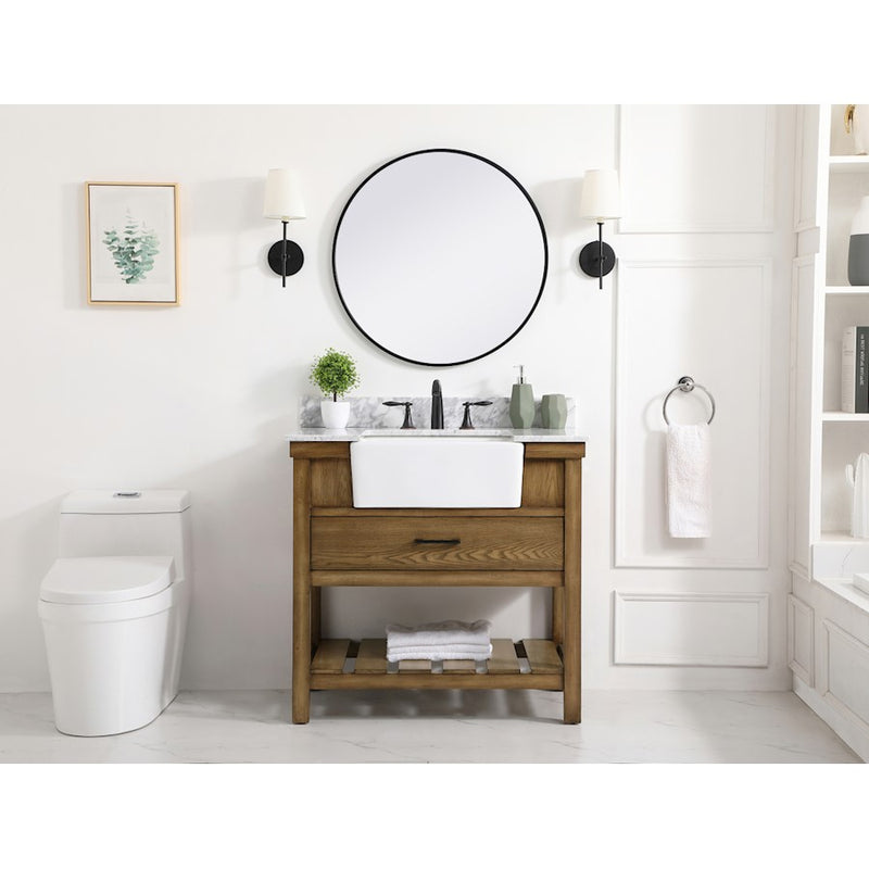 Elegant Kitchen/Bath Clement 36" Single Bathroom Vanity, Driftwood