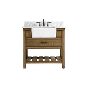 Elegant Clement 36" Single Bathroom Vanity, Driftwood/Backsplash - VF60136DW-BS