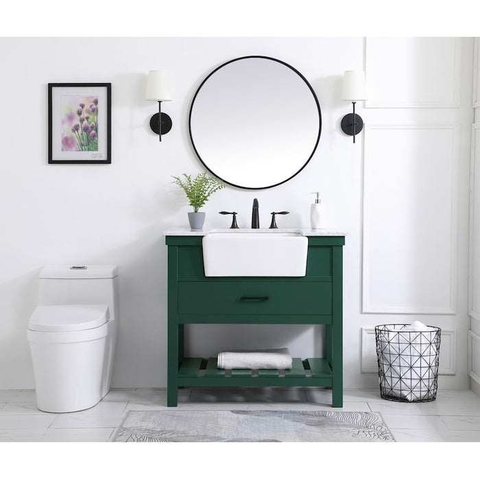 Elegant Clement 36" Single Bathroom Vanity, Driftwood/Backsplash