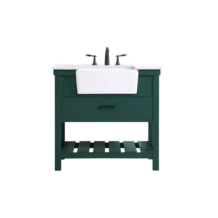 Elegant Kitchen/Bath Clement 36" Single Bathroom Vanity, Green - VF60136GN