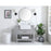 Elegant Clement 36" Single Bathroom Vanity, Green/Backsplash