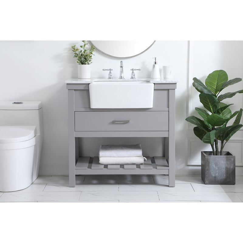 Elegant Kitchen/Bath Clement 36" Single Bathroom Vanity, Grey