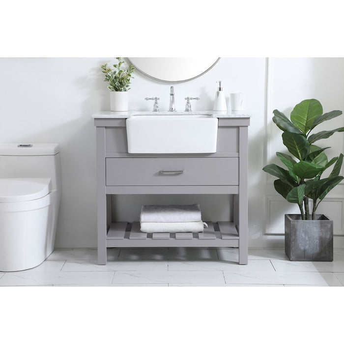 Elegant Kitchen/Bath Clement 36" Single Bathroom Vanity, Grey