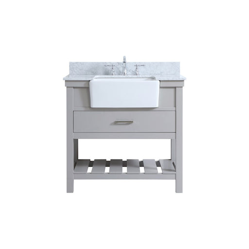 Elegant Clement 36" Single Bathroom Vanity, Grey/Backsplash - VF60136GR-BS