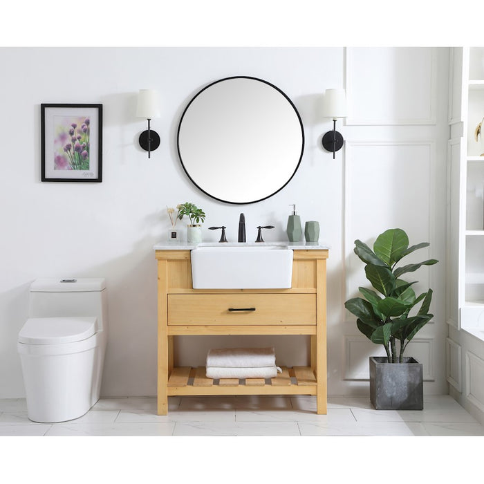 Elegant Clement 36" Single Bathroom Vanity, Grey/Backsplash