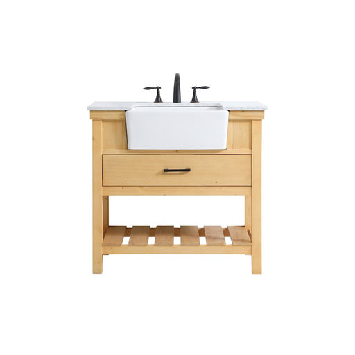 Elegant Clement 36" Single Bathroom Vanity, Natural Wood - VF60136NW