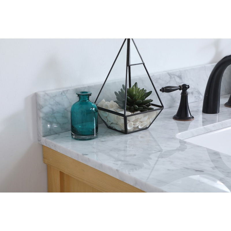Elegant Clement 36" Single Vanity, Natural Wood/Backsplash