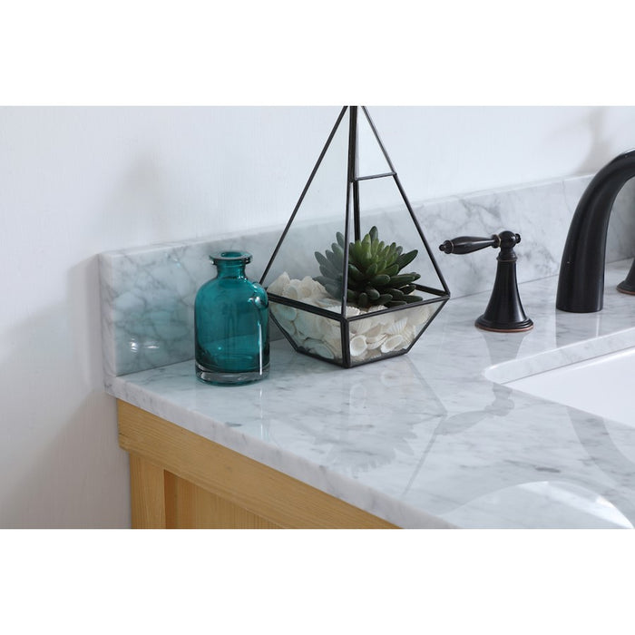 Elegant Clement 36" Single Vanity, Natural Wood/Backsplash
