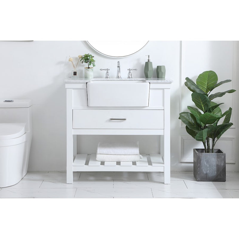 Elegant Kitchen/Bath Clement 36" Single Bathroom Vanity, White