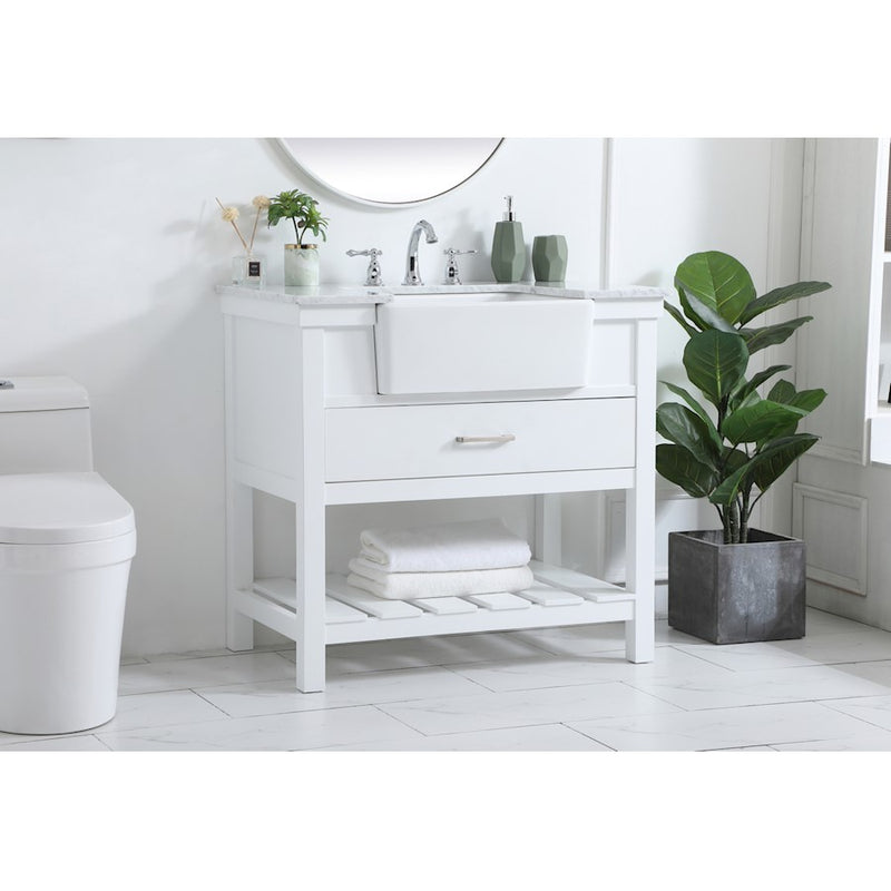 Elegant Kitchen/Bath Clement 36" Single Bathroom Vanity, White