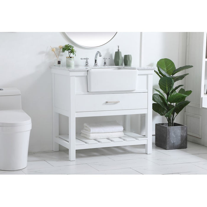 Elegant Kitchen/Bath Clement 36" Single Bathroom Vanity, White