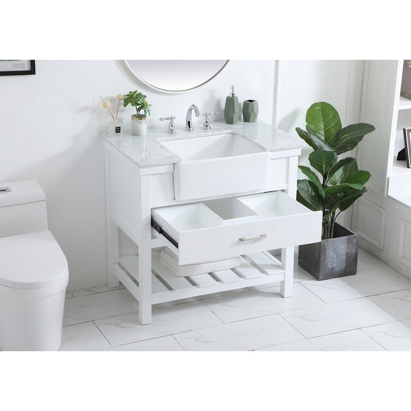 Elegant Kitchen/Bath Clement 36" Single Bathroom Vanity, White