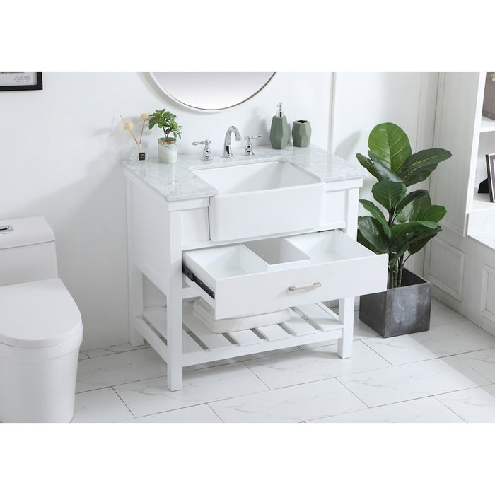 Elegant Kitchen/Bath Clement 36" Single Bathroom Vanity, White