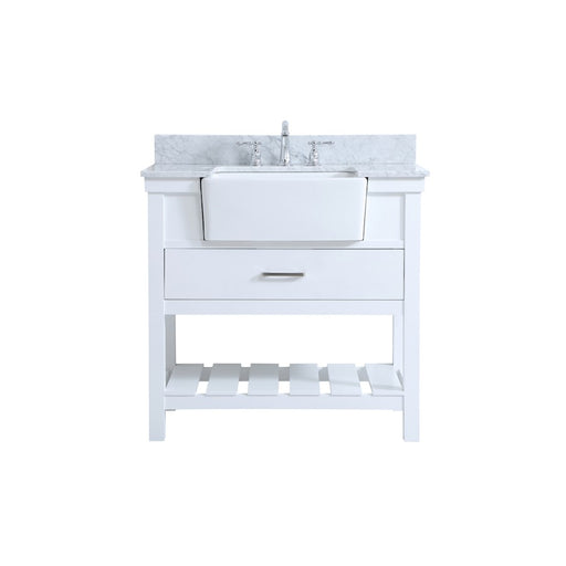 Elegant Clement 36" Single Bathroom Vanity, White/Backsplash - VF60136WH-BS