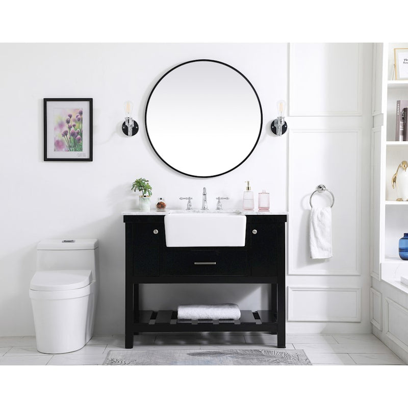 Elegant Clement 36" Single Bathroom Vanity, White/Backsplash