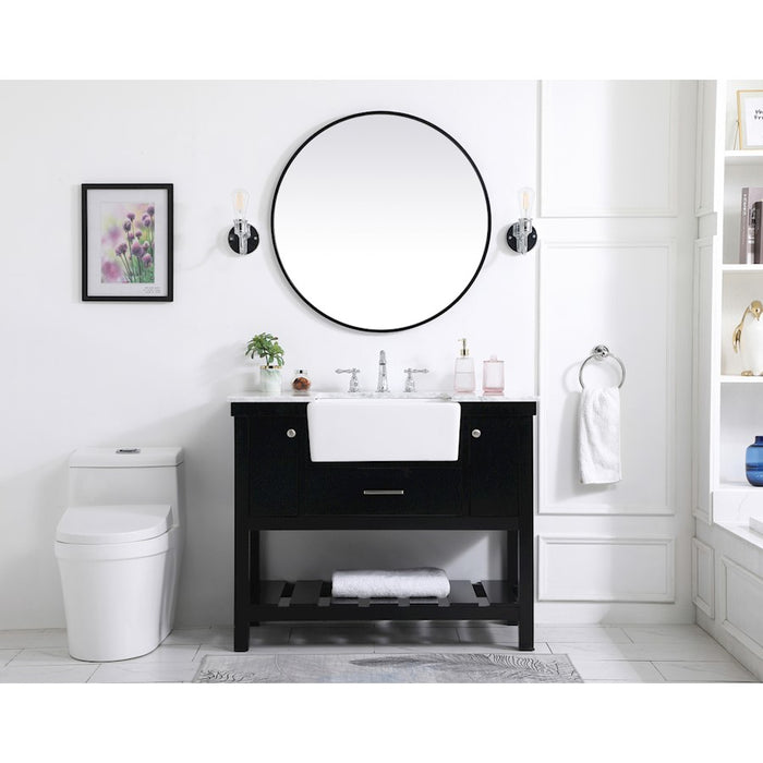 Elegant Clement 36" Single Bathroom Vanity, White/Backsplash