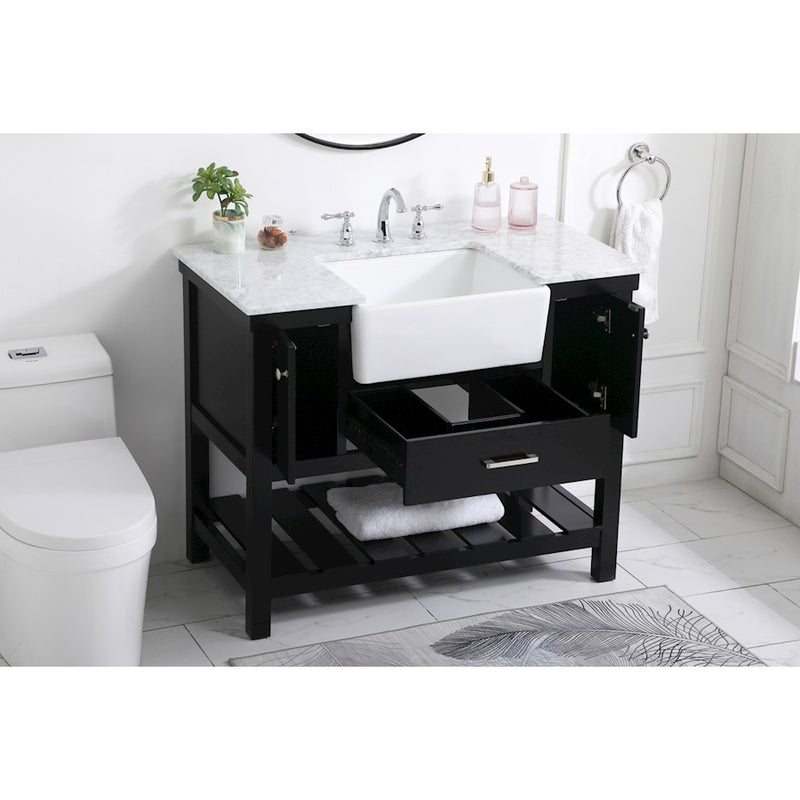 Elegant Kitchen/Bath Clement 42" Single Bathroom Vanity, Black