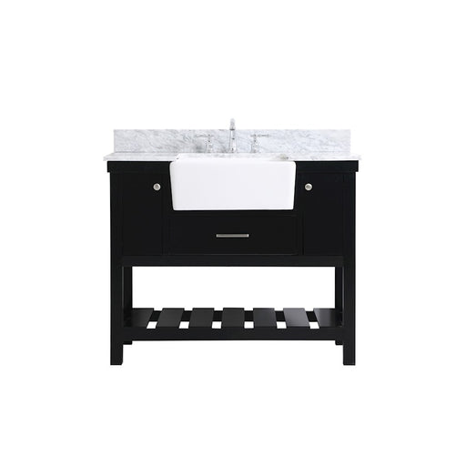 Elegant Clement 42" Single Bathroom Vanity, Black/Backsplash - VF60142BK-BS