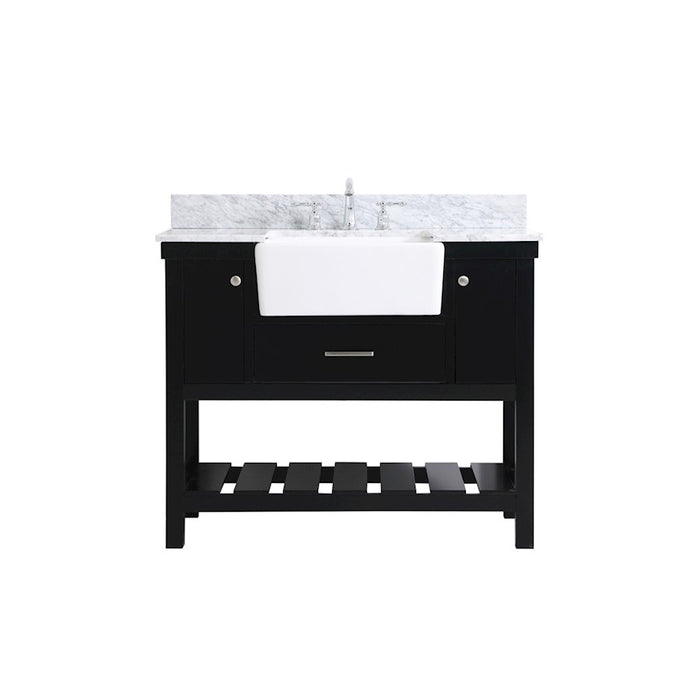 Elegant Clement 42" Single Bathroom Vanity, Black/Backsplash - VF60142BK-BS