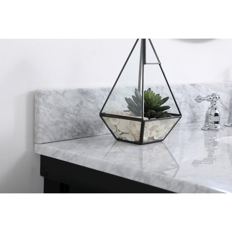 Elegant Clement 42" Single Bathroom Vanity, Black/Backsplash