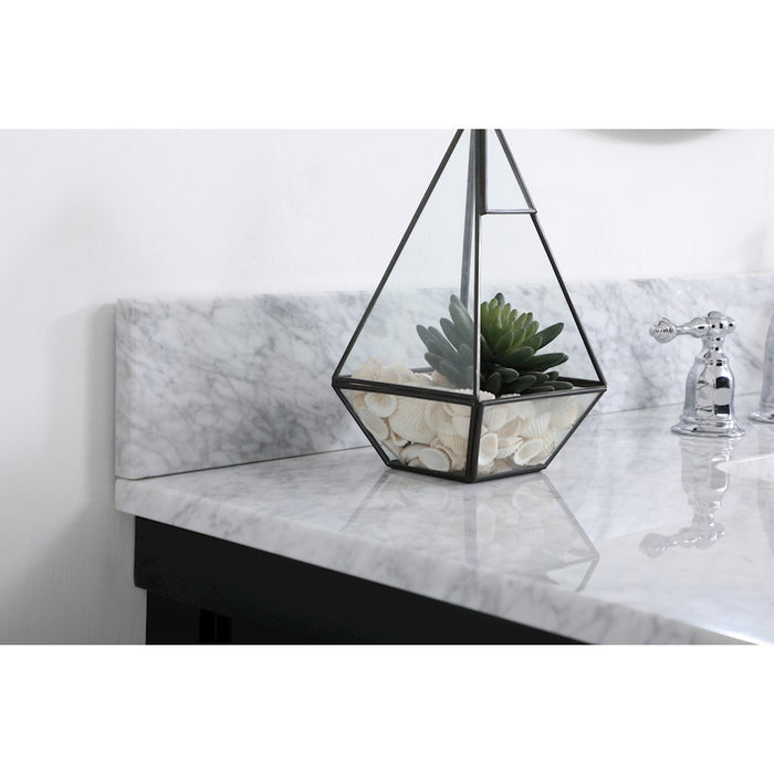 Elegant Clement 42" Single Bathroom Vanity, Black/Backsplash