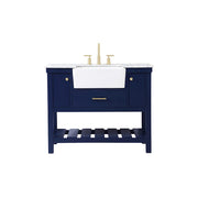 Elegant Kitchen/Bath Clement 42" Single Bathroom Vanity, Blue - VF60142BL