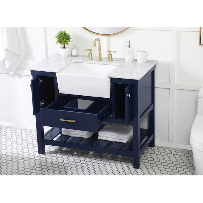 Elegant Kitchen/Bath Clement 42" Single Bathroom Vanity, Blue