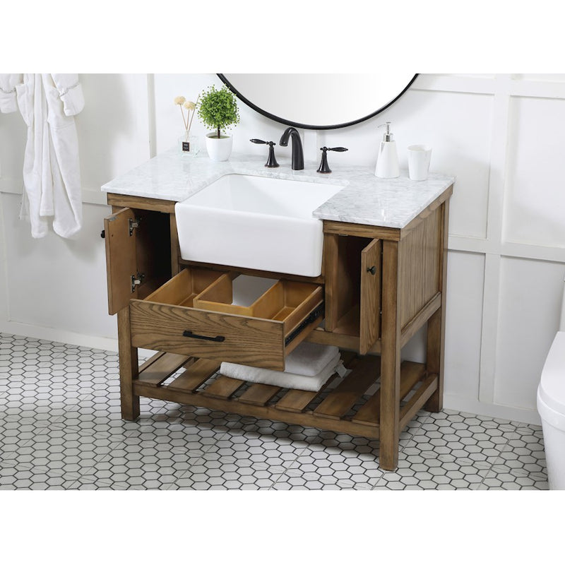 Elegant Kitchen/Bath Clement 42" Single Bathroom Vanity, Driftwood
