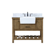Elegant Clement 42" Single Bathroom Vanity, Driftwood/Backsplash - VF60142DW-BS