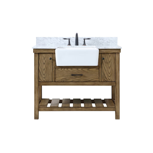 Elegant Clement 42" Single Bathroom Vanity, Driftwood/Backsplash - VF60142DW-BS
