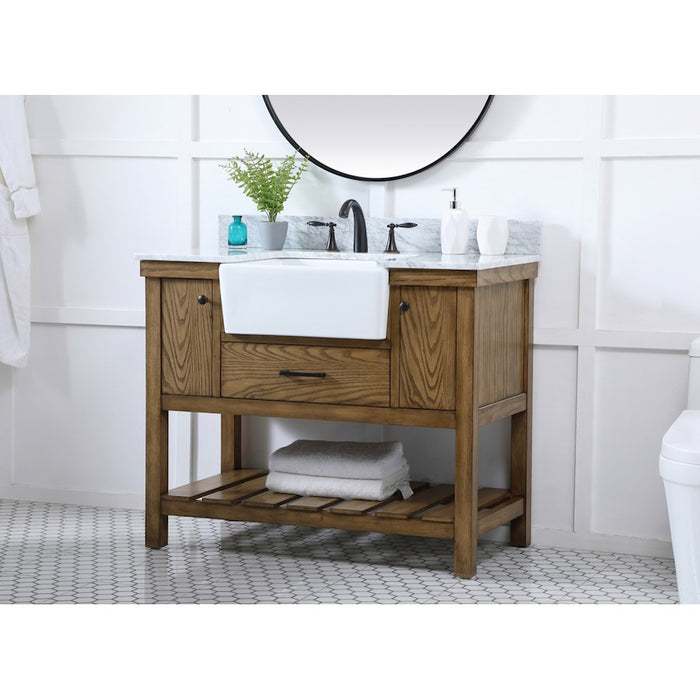 Elegant Clement 42" Single Bathroom Vanity, Driftwood/Backsplash