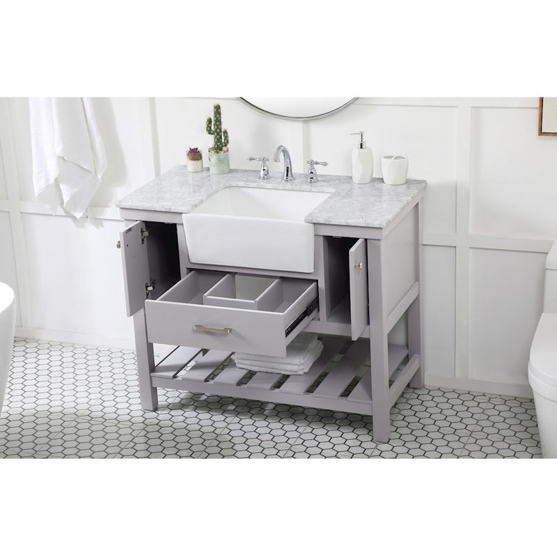 Elegant Kitchen/Bath Clement 42" Single Bathroom Vanity, Grey