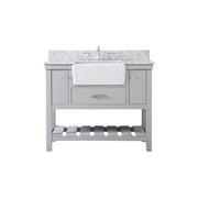 Elegant Clement 42" Single Bathroom Vanity, Grey/Backsplash - VF60142GR-BS