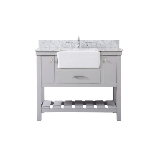 Elegant Clement 42" Single Bathroom Vanity, Grey/Backsplash - VF60142GR-BS