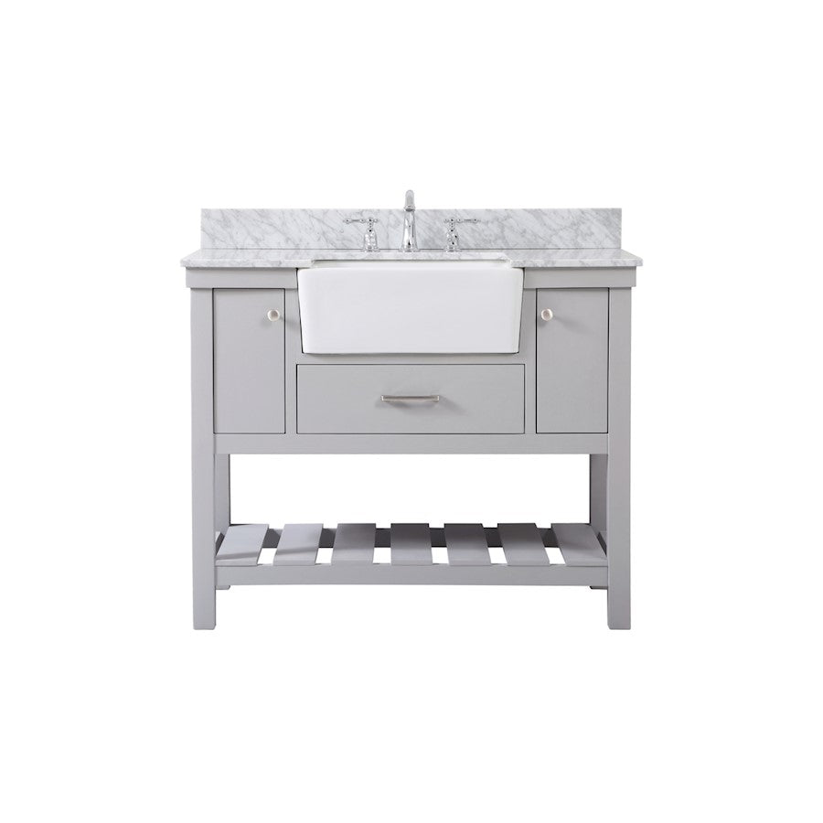 Elegant Clement 42" Single Bathroom Vanity, Grey/Backsplash - VF60142GR-BS