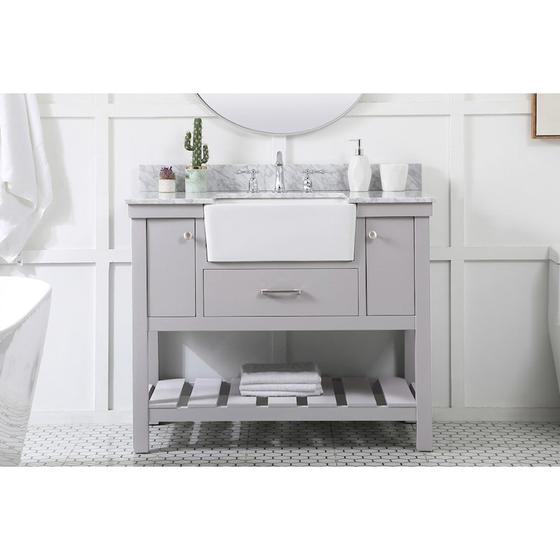Elegant Clement 42" Single Bathroom Vanity, Grey/Backsplash