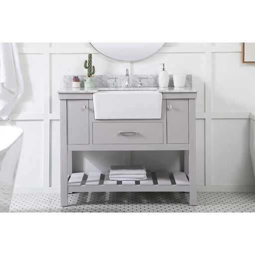 Elegant Clement 42" Single Bathroom Vanity, Grey/Backsplash