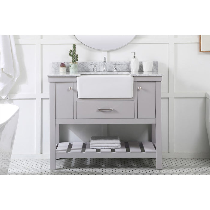 Elegant Clement 42" Single Bathroom Vanity, Grey/Backsplash