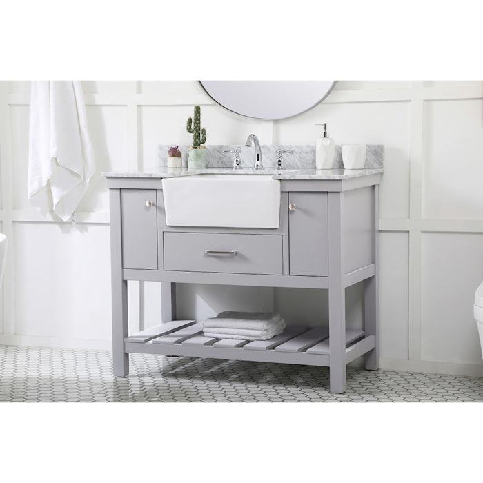 Elegant Clement 42" Single Bathroom Vanity, Grey/Backsplash