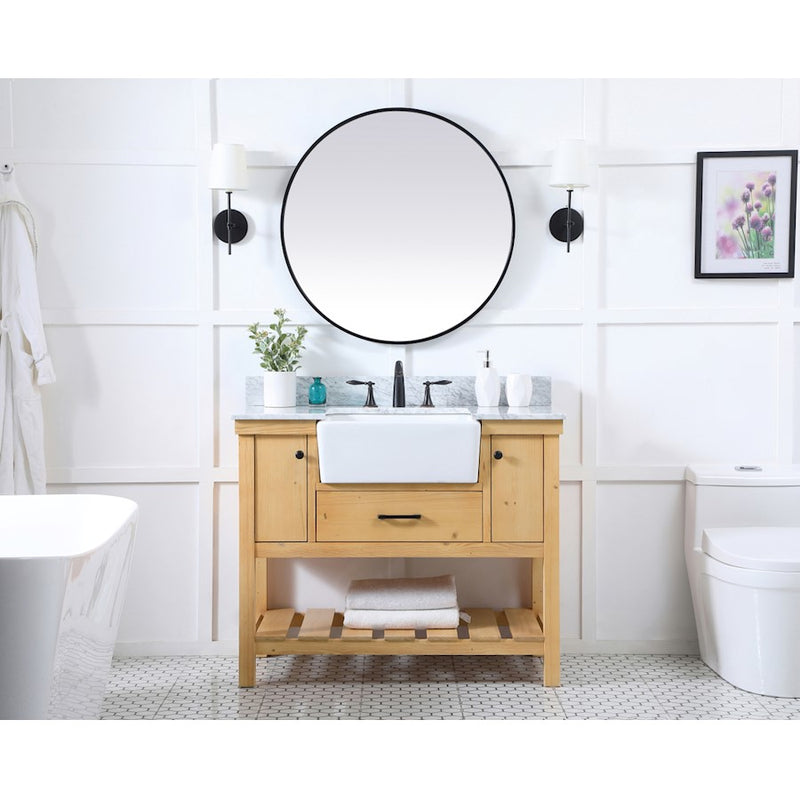 Elegant Clement 42" Single Bathroom Vanity, Natural Wood