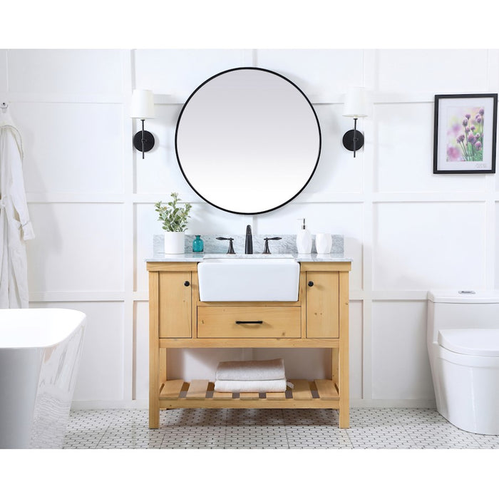 Elegant Clement 42" Single Bathroom Vanity, Natural Wood