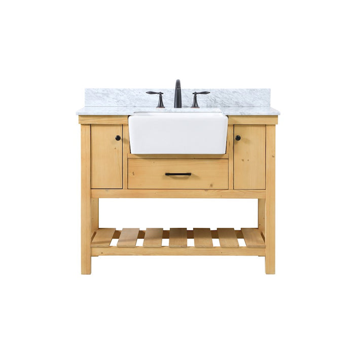 Elegant Clement 42" Single Vanity, Natural Wood/Backsplash - VF60142NW-BS